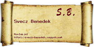 Svecz Benedek névjegykártya